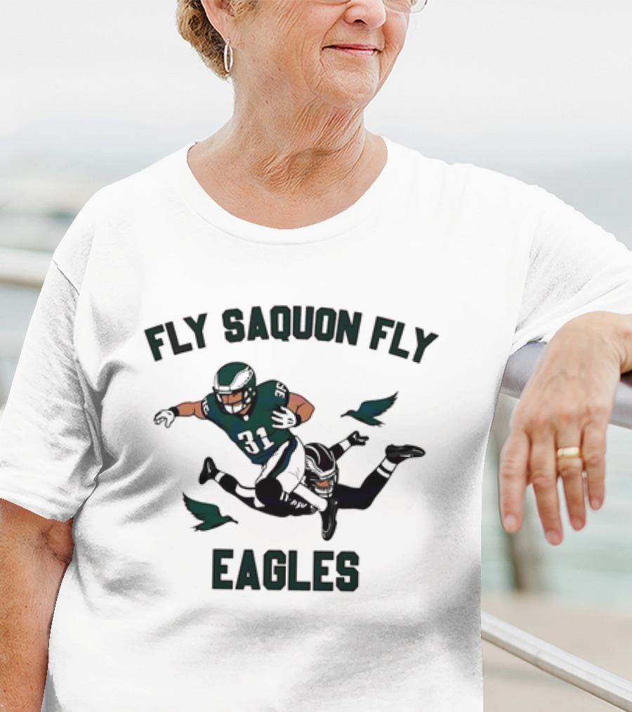 Fly Saquon Fly Eagles Football Player Eagles T-Shirt