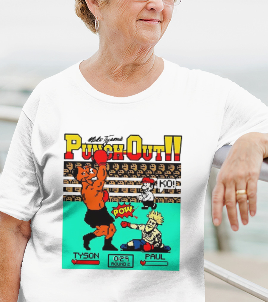 Mike Tyson’s Punch-Out KO Tyson POW Paul Round 2 Retro Game Boxing Match T-Shirt