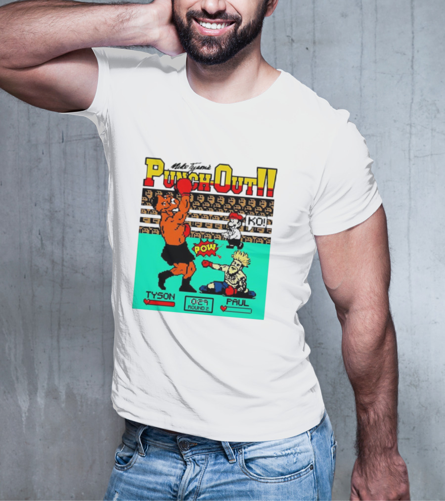 Mike Tyson’s Punch-Out KO Tyson POW Paul Round 2 Retro Game Boxing Match T-Shirt