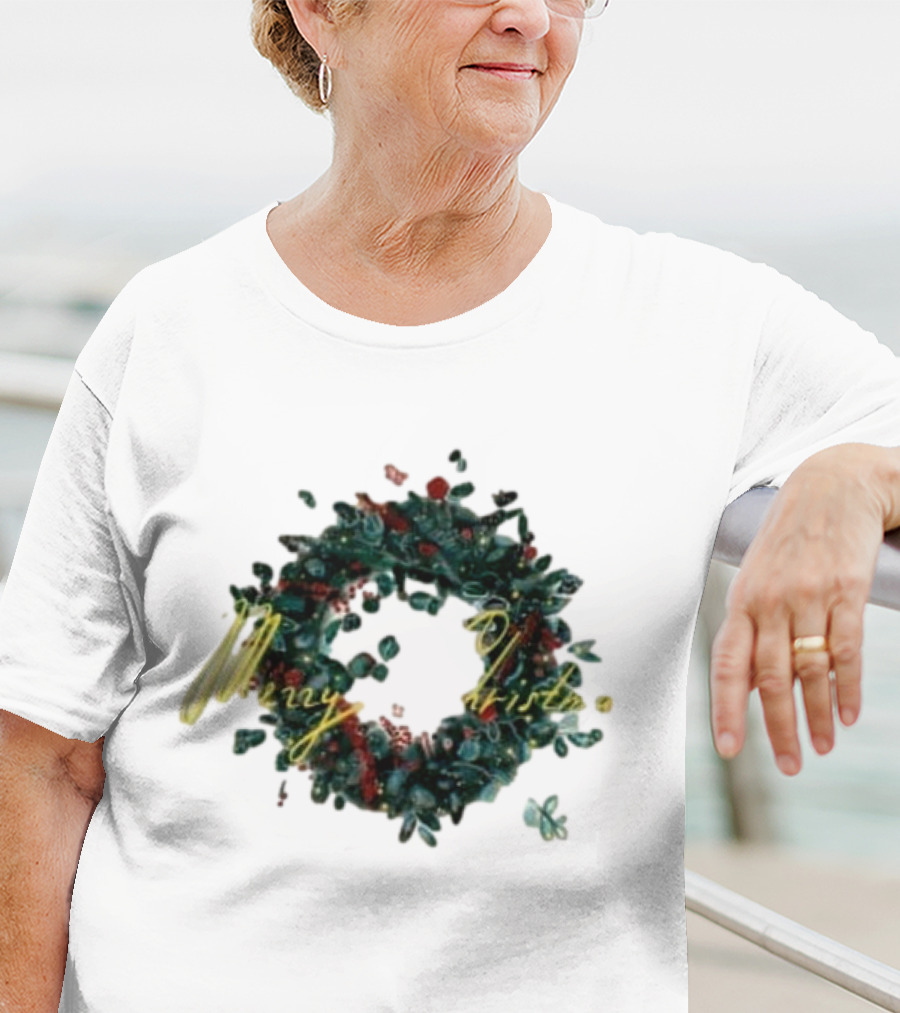 Merry Christmas Outdoor Wreath T-Shirt