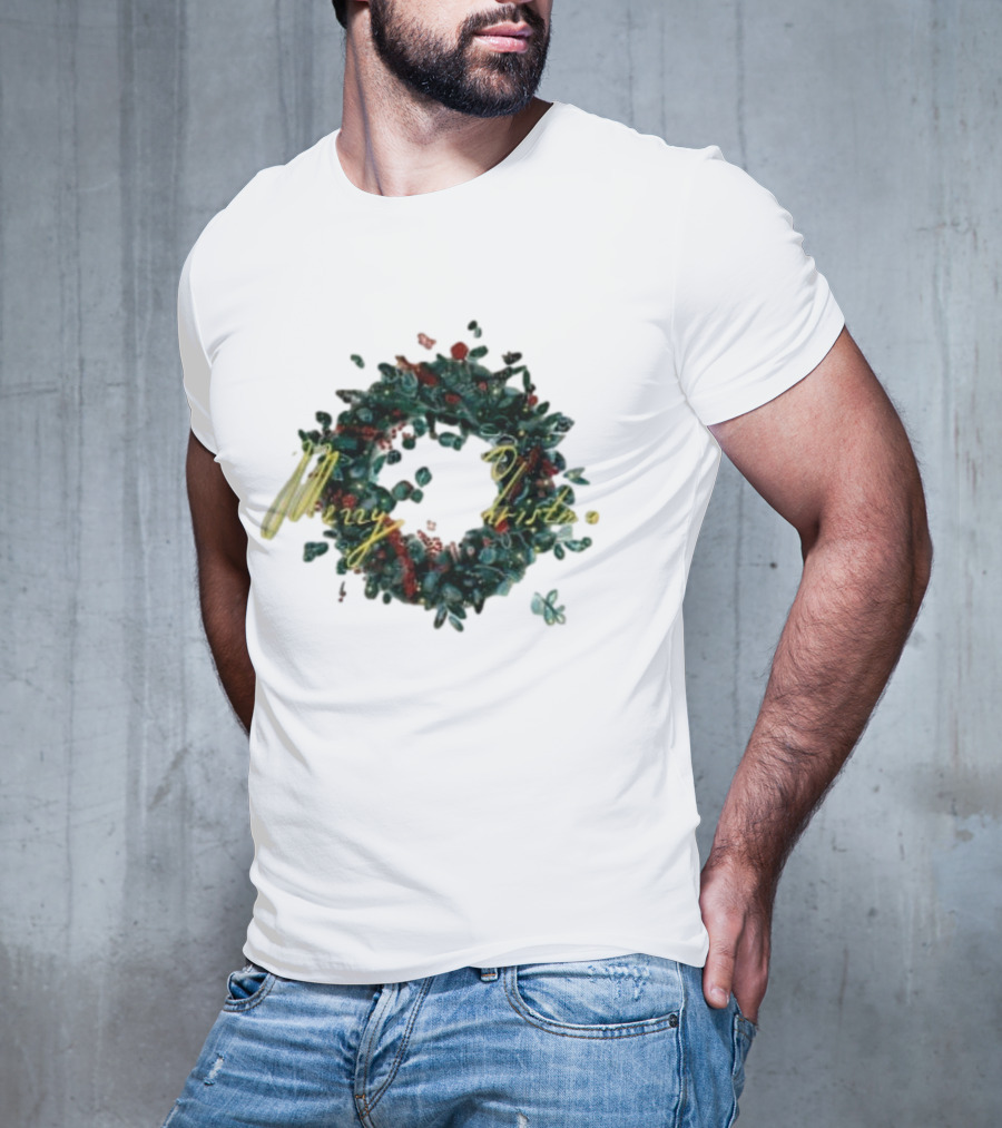 Merry Christmas Outdoor Wreath T-Shirt