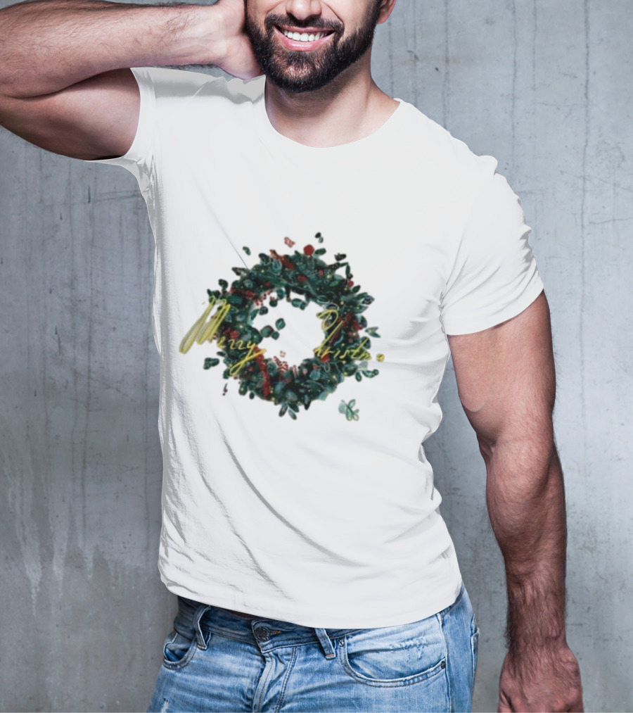 Merry Christmas Outdoor Wreath T-Shirt