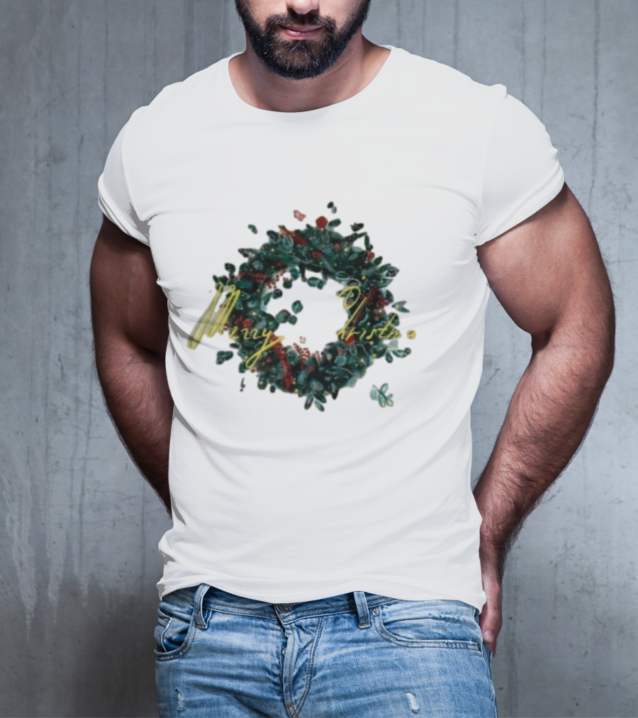 Merry Christmas Outdoor Wreath T-Shirt