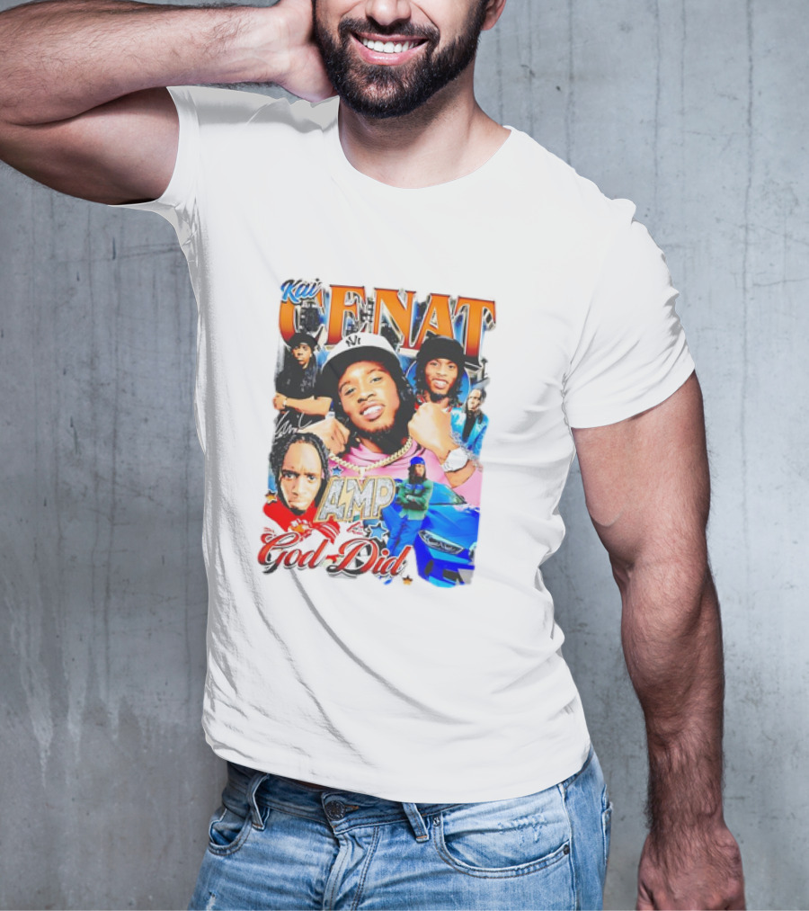 Kai Cenat AMP God Did Car Streamer Graphic Collage T-Shirt