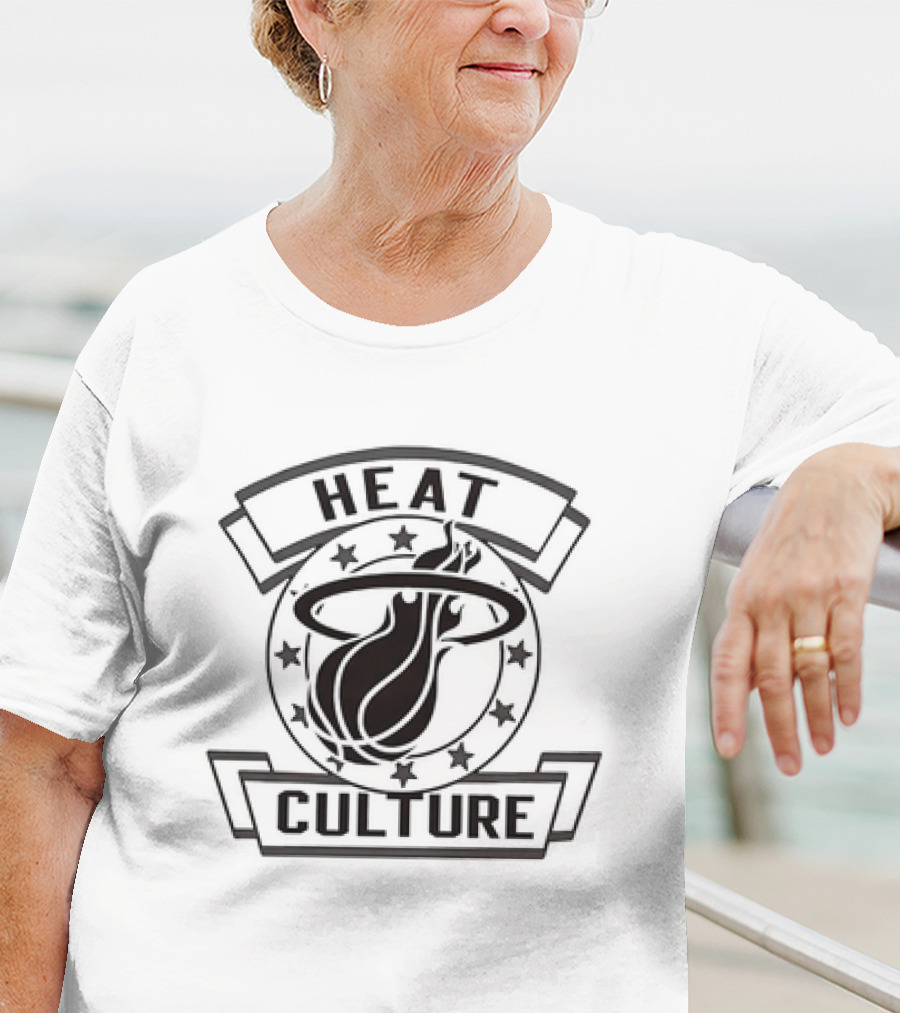 Heat Culture Miami Basketball Logo Stars T-Shirt