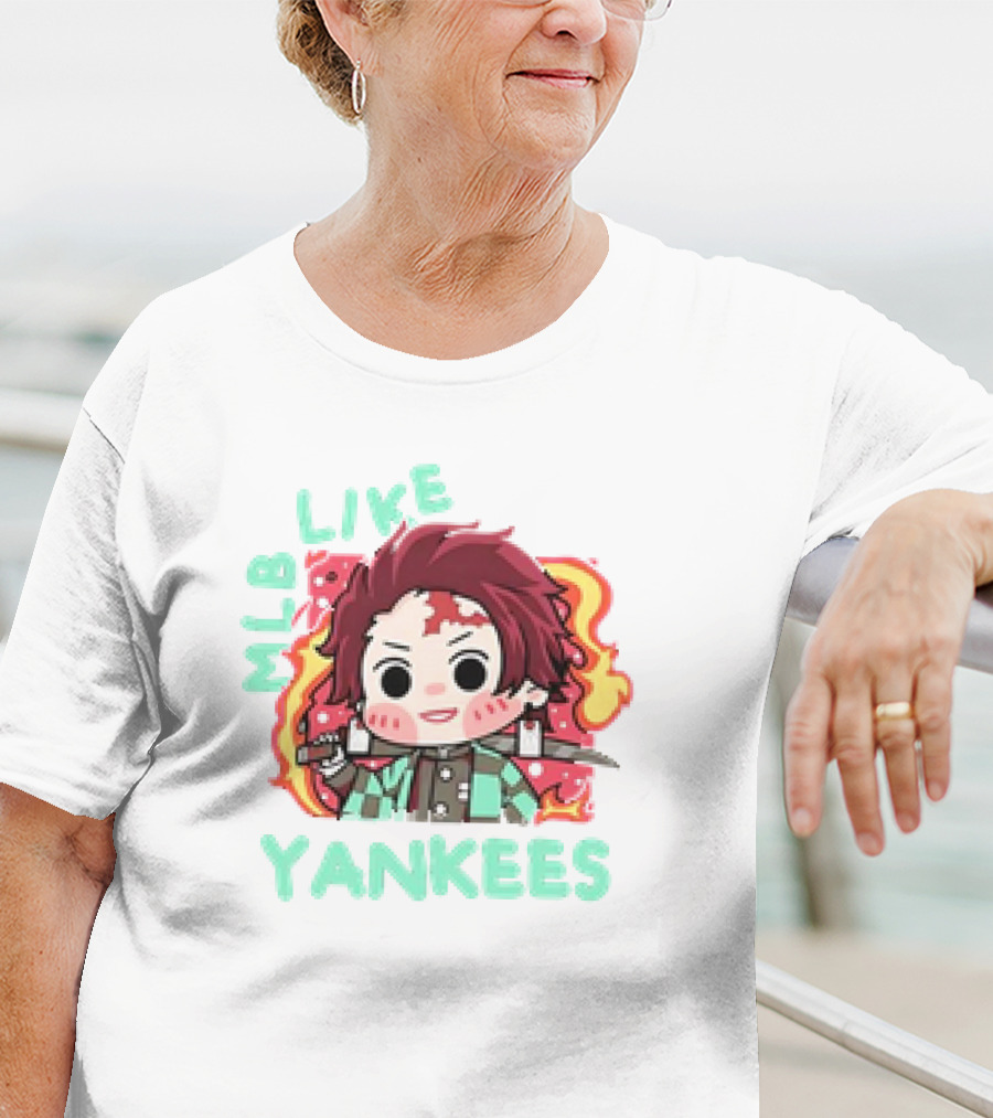 MLB Like Yankees Anime Demon Slayer Tanjiro T-Shirt