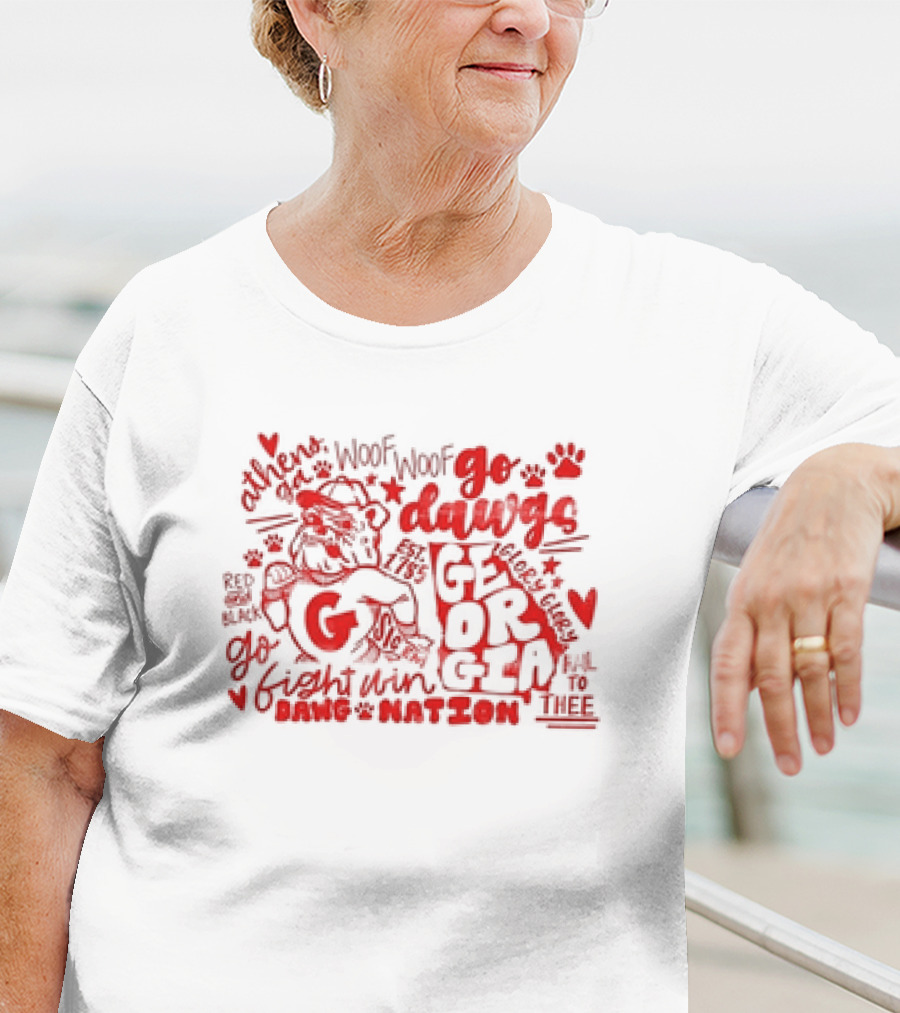 Go Dawgs Georgia Athens Fight Win Dawg Nation Fall To Thee Woof Woof T-Shirt