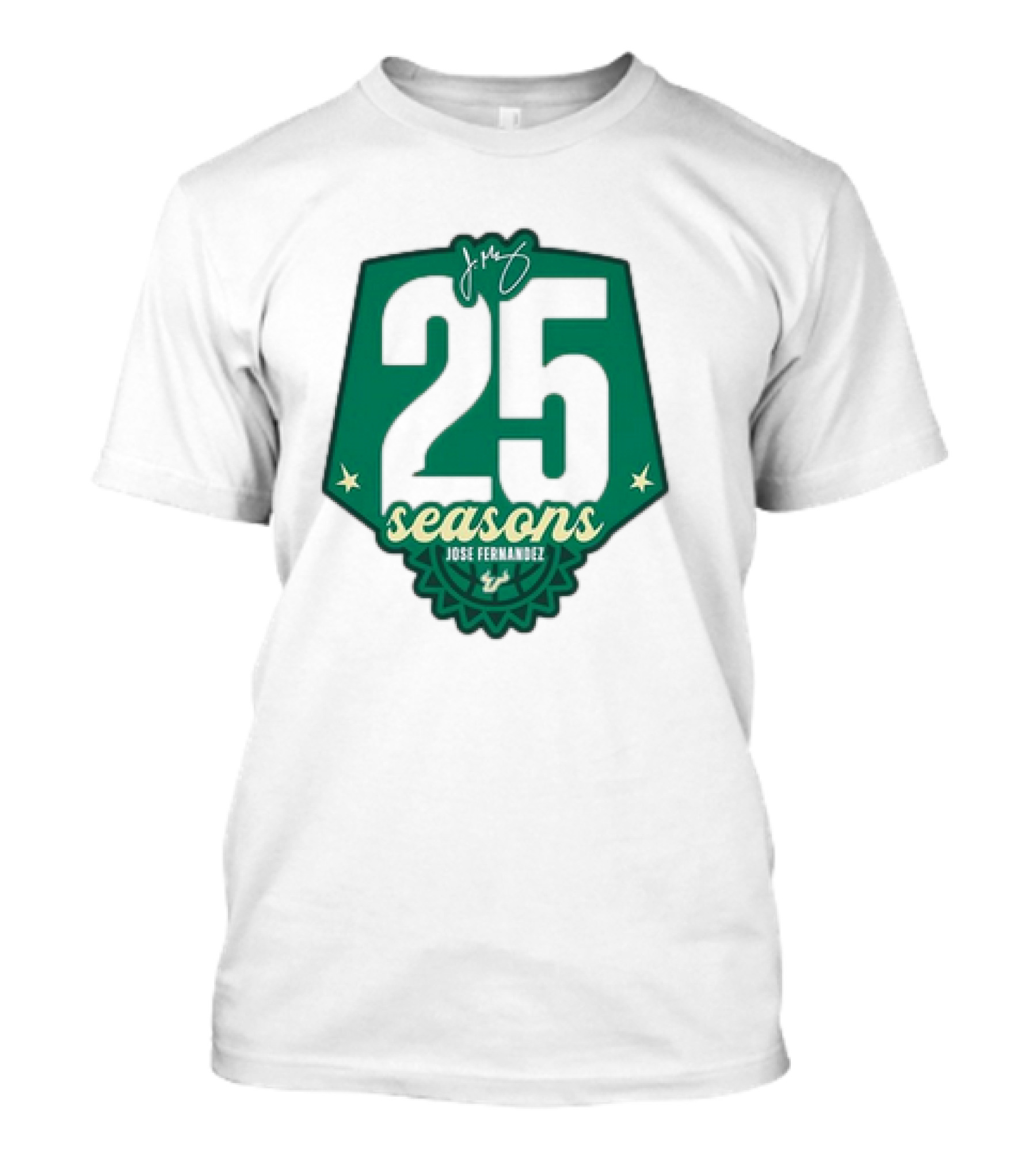 USF Women's Basketball 25 Seasons Jose Fernandez T-Shirt