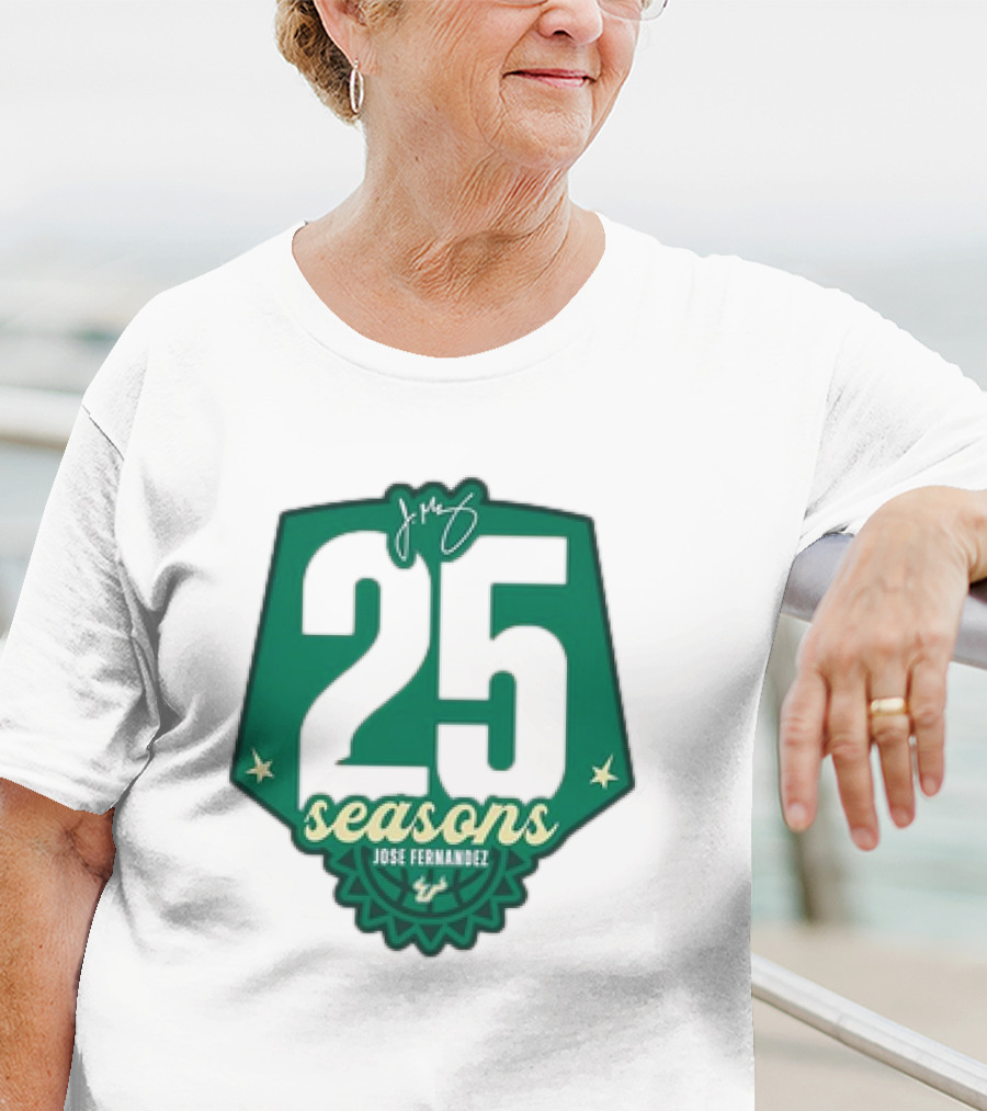 USF Women's Basketball 25 Seasons Jose Fernandez T-Shirt