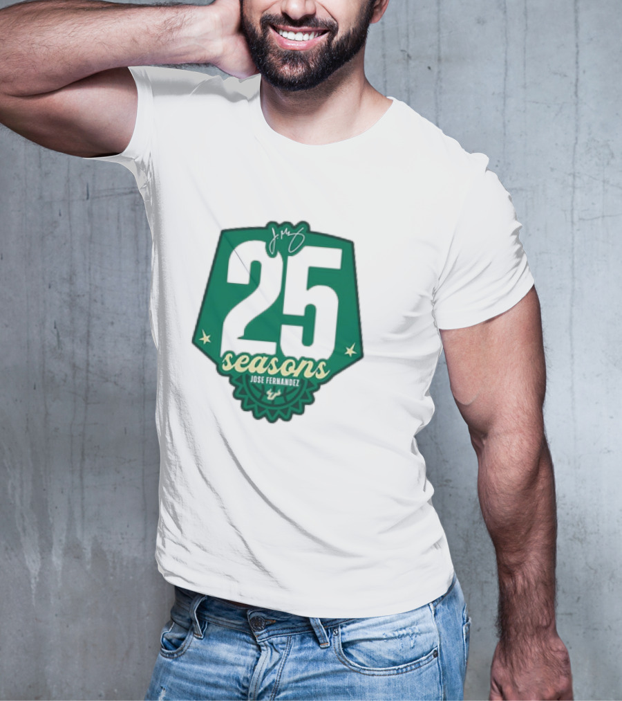 USF Women's Basketball 25 Seasons Jose Fernandez T-Shirt