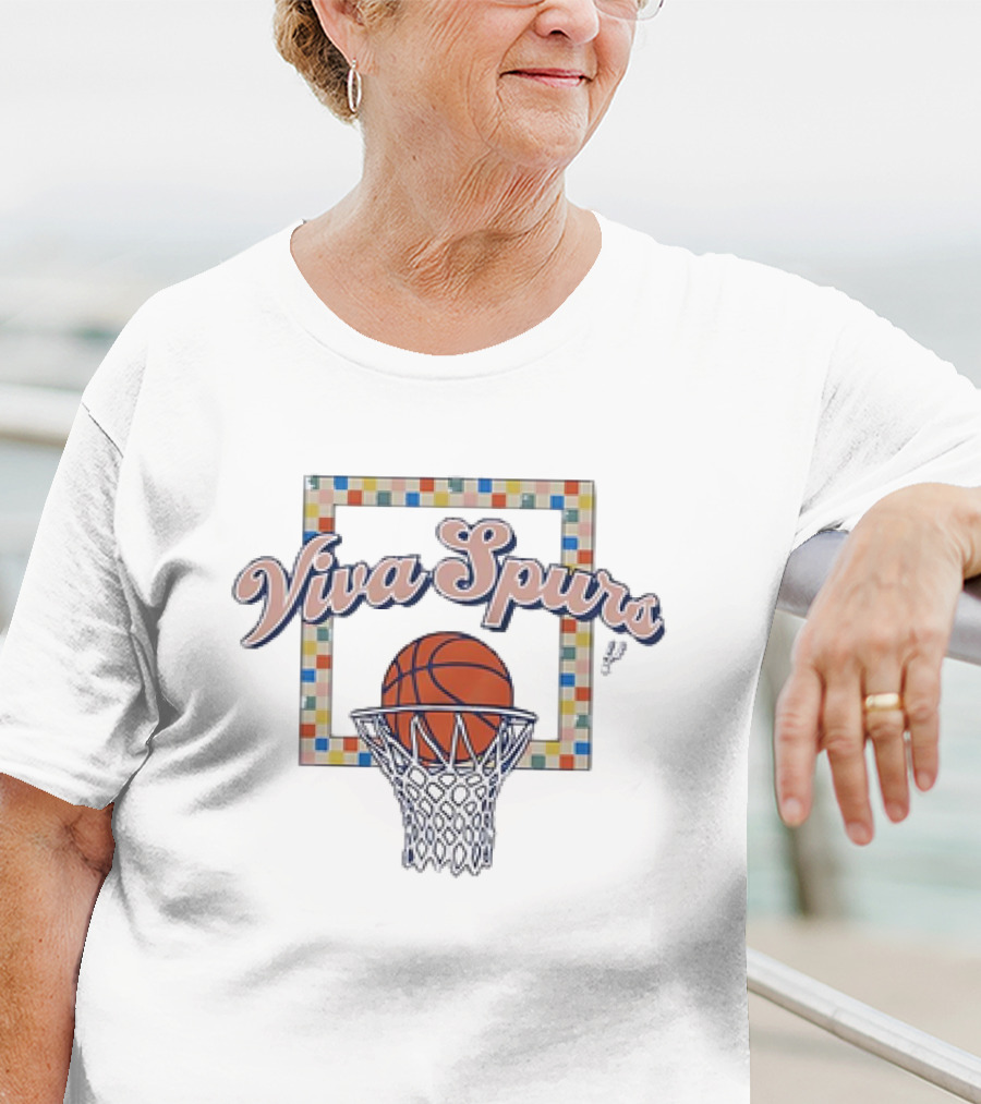 Viva Spurs Basketball San Antonio Spurs Basketball Hoop T-Shirt