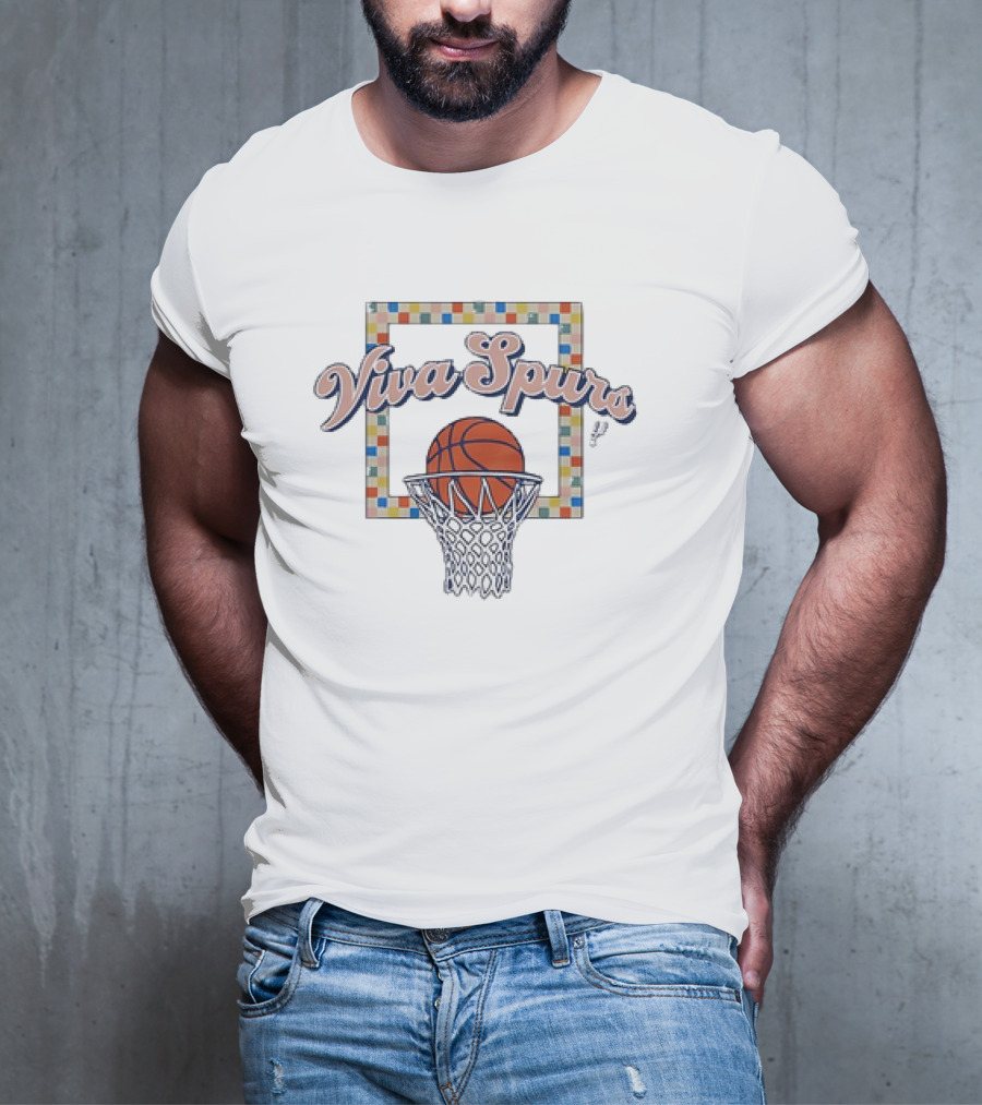 Viva Spurs Basketball San Antonio Spurs Basketball Hoop T-Shirt