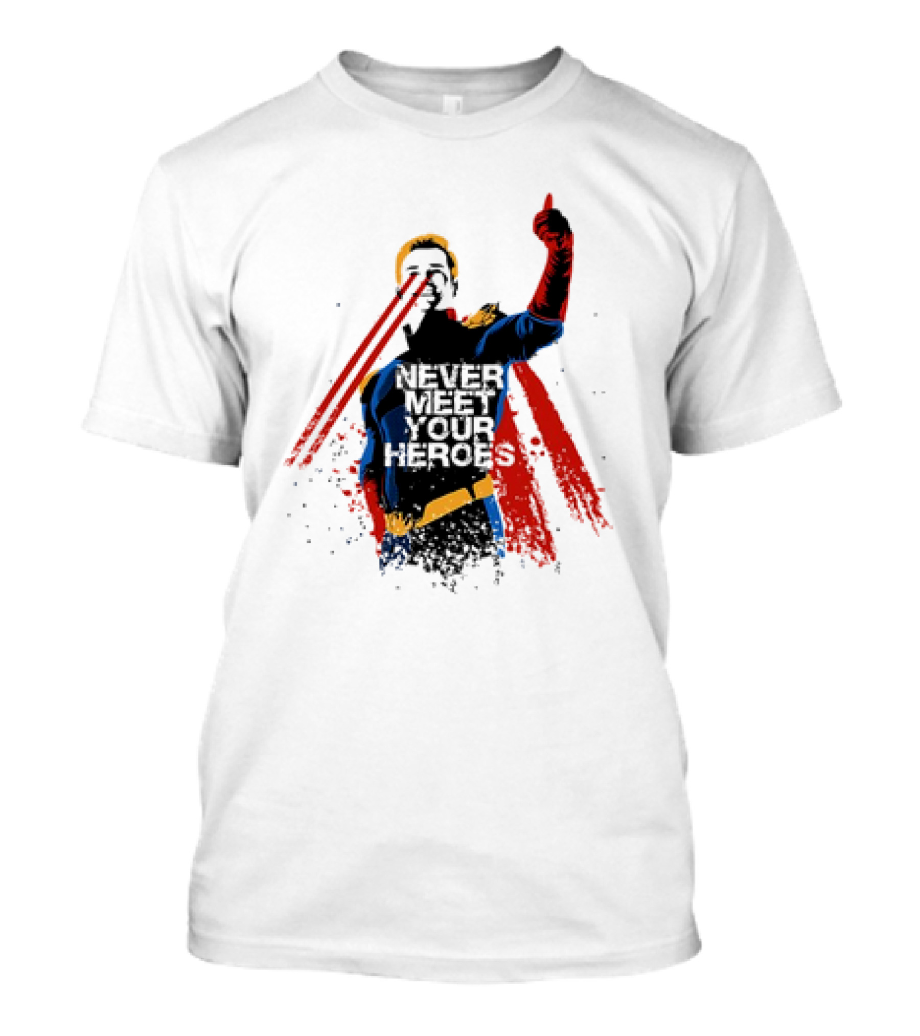 Never Meet Your Heroes Meme Laser Vision Superhero Approval Concept T-Shirt