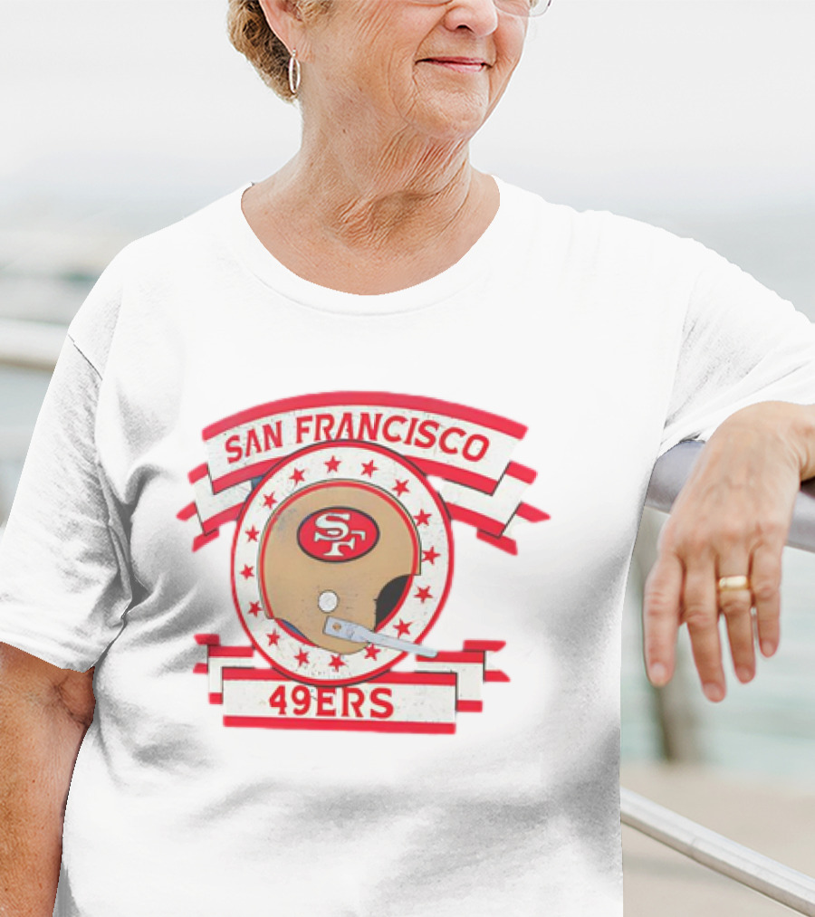 San Francisco 49ers SF Helmet Stars Banner T-Shirt