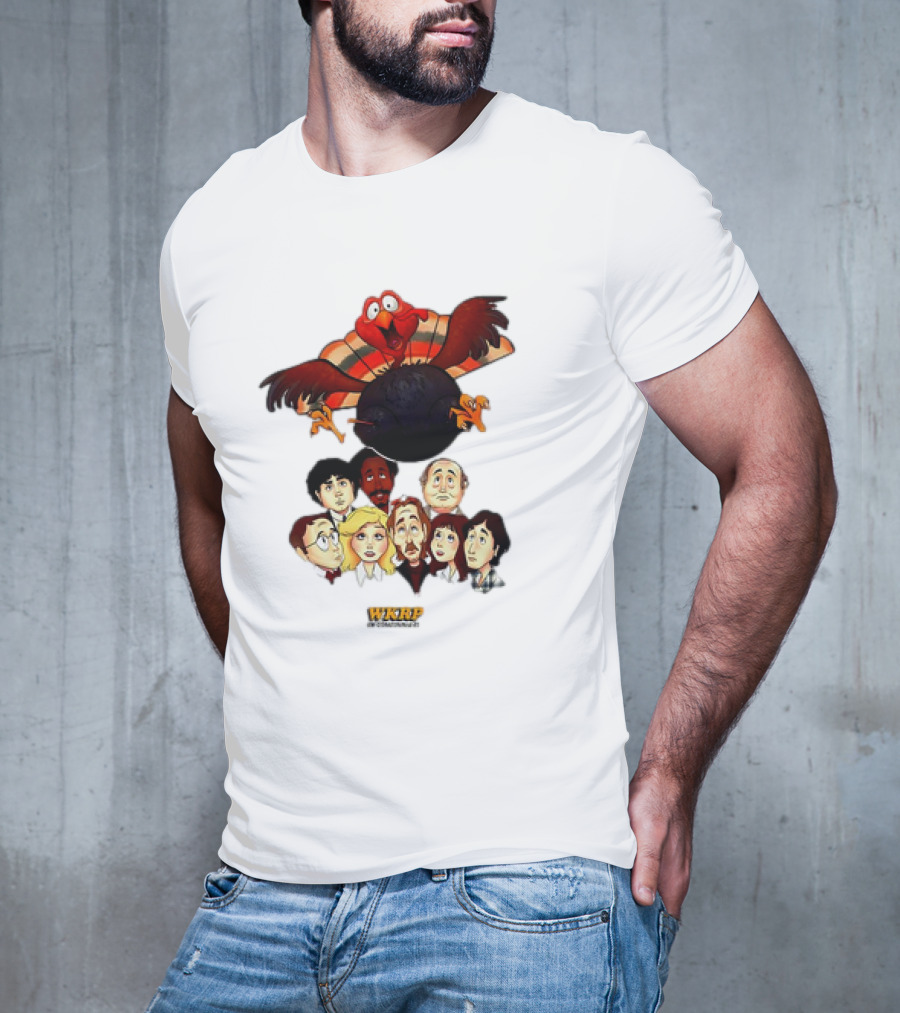 WKRP In Cincinnati Turkey Drop Cartoon Characters T-Shirt