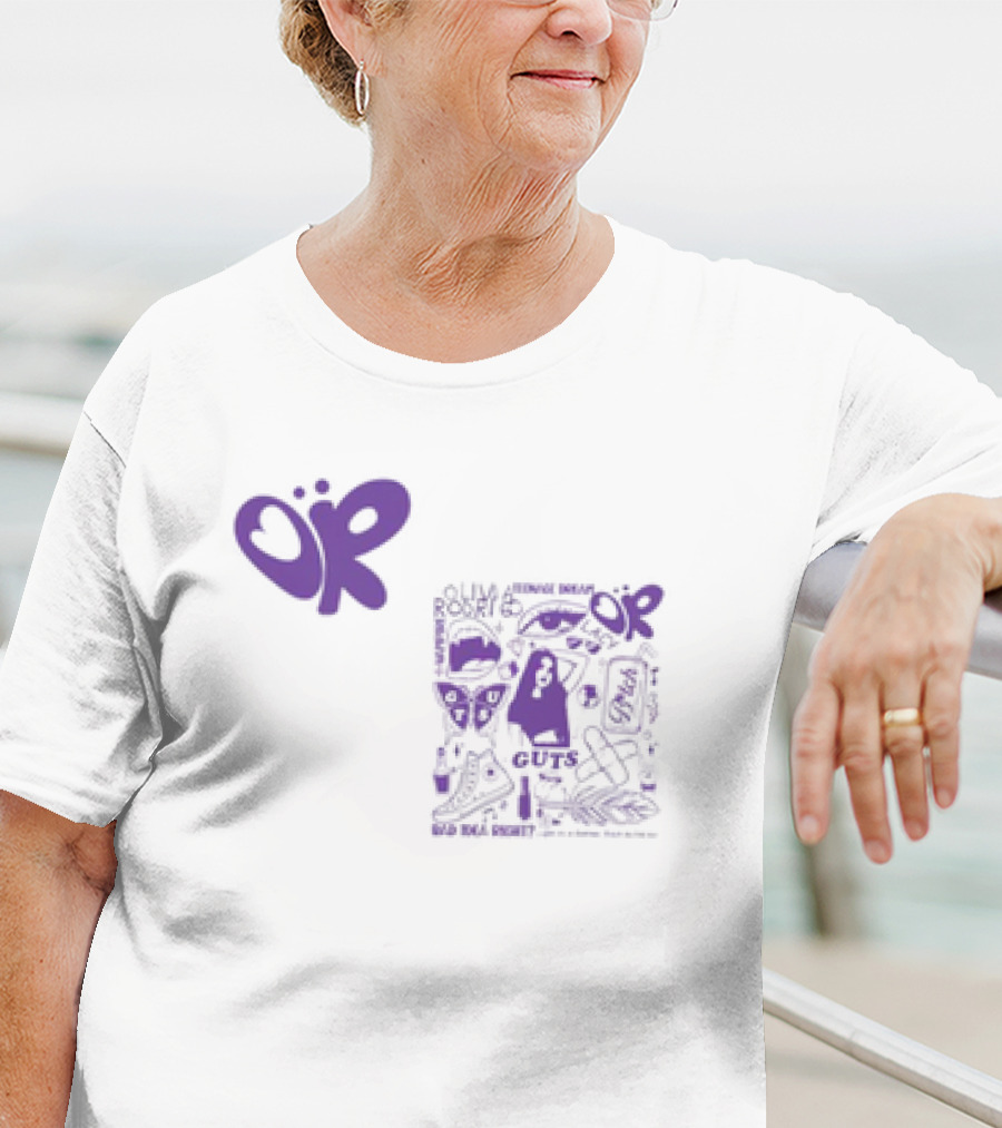 Olivia Rodrigo OR Guts Teenage Dream Sour Real Power Image Bomb Rib Cage Map Butterfly T-Shirt