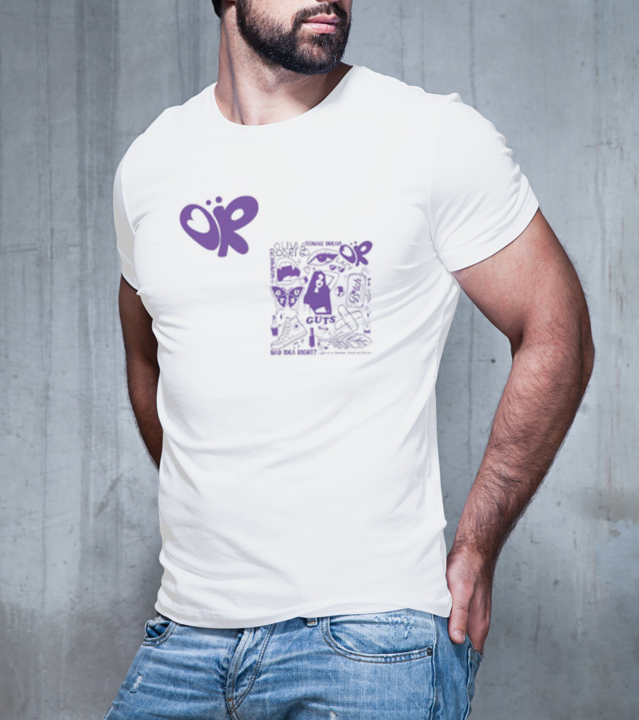 Olivia Rodrigo OR Guts Teenage Dream Sour Real Power Image Bomb Rib Cage Map Butterfly T-Shirt