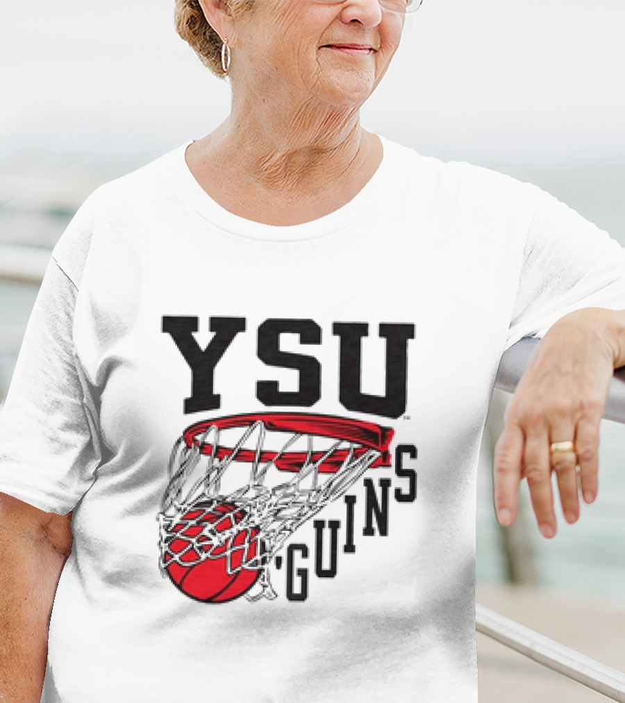 YSU Guins Basketball Hoop Retro T-Shirt