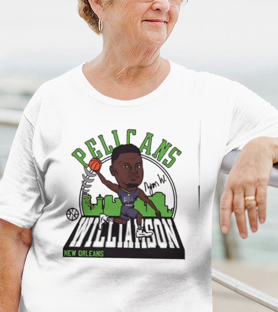 Pelicans New Orleans Zion Williamson Signature Caricature T-Shirt