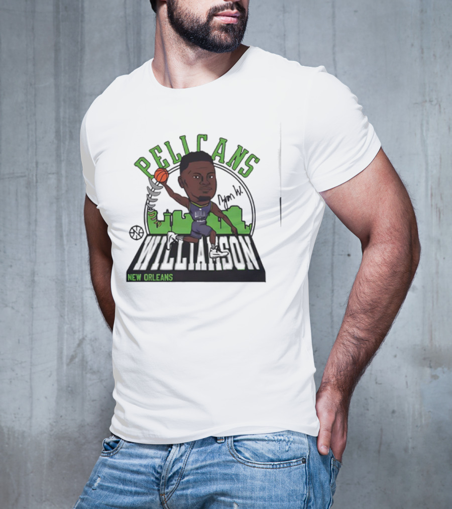Pelicans New Orleans Zion Williamson Signature Caricature T-Shirt