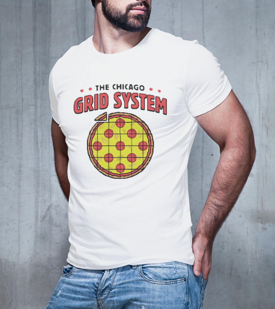 The Chicago Grid System Pizza Slice T-Shirt
