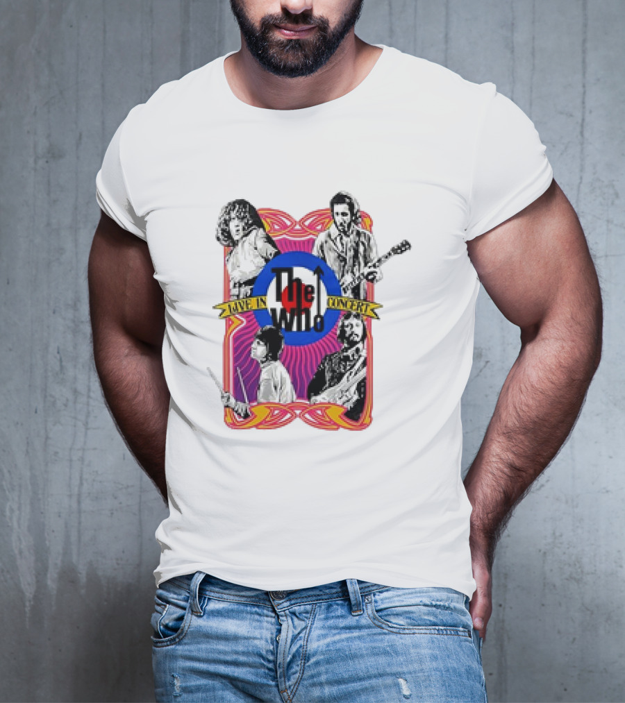 The Who Live In Concert Retro Collage T-Shirt