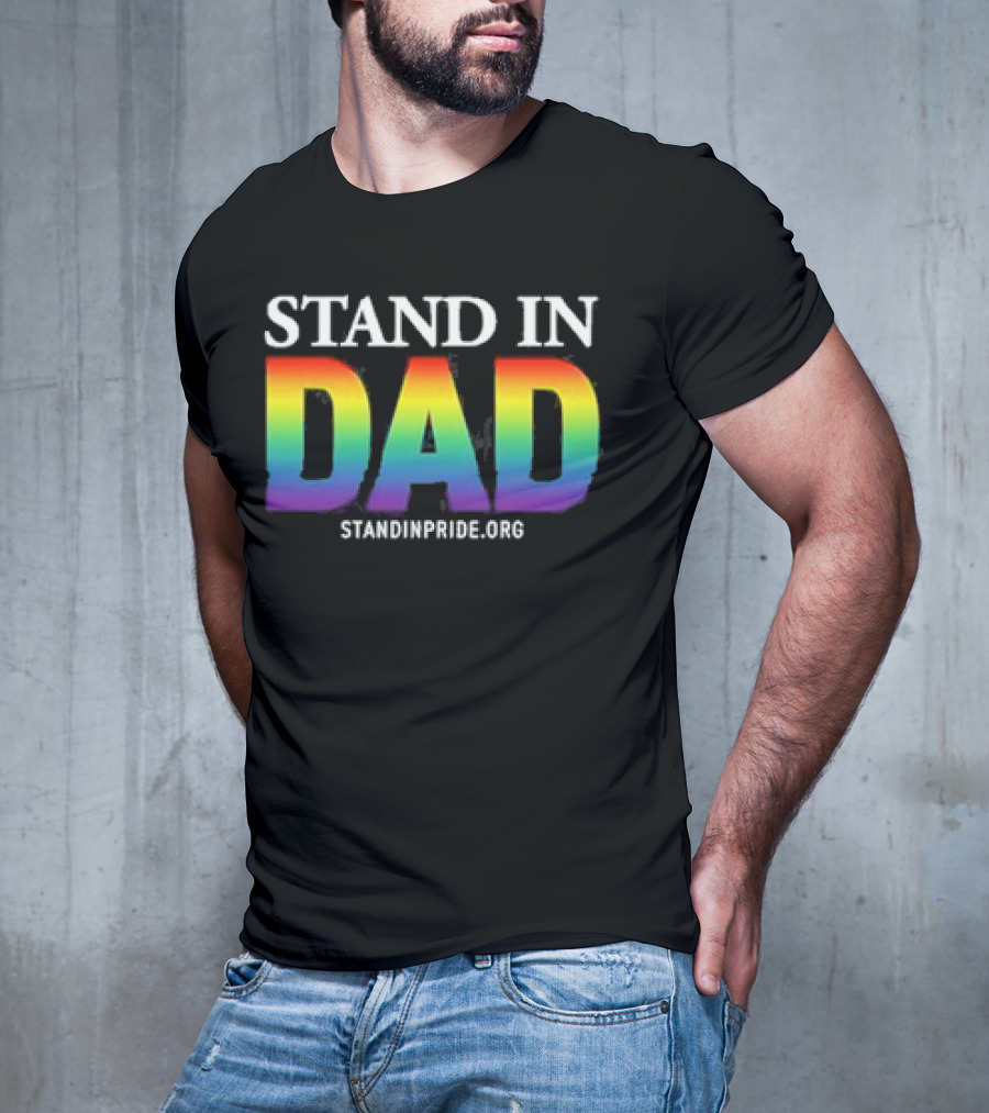 Stand In Dad Pride Rainbow Christmas Ornament Custom Name T-Shirt