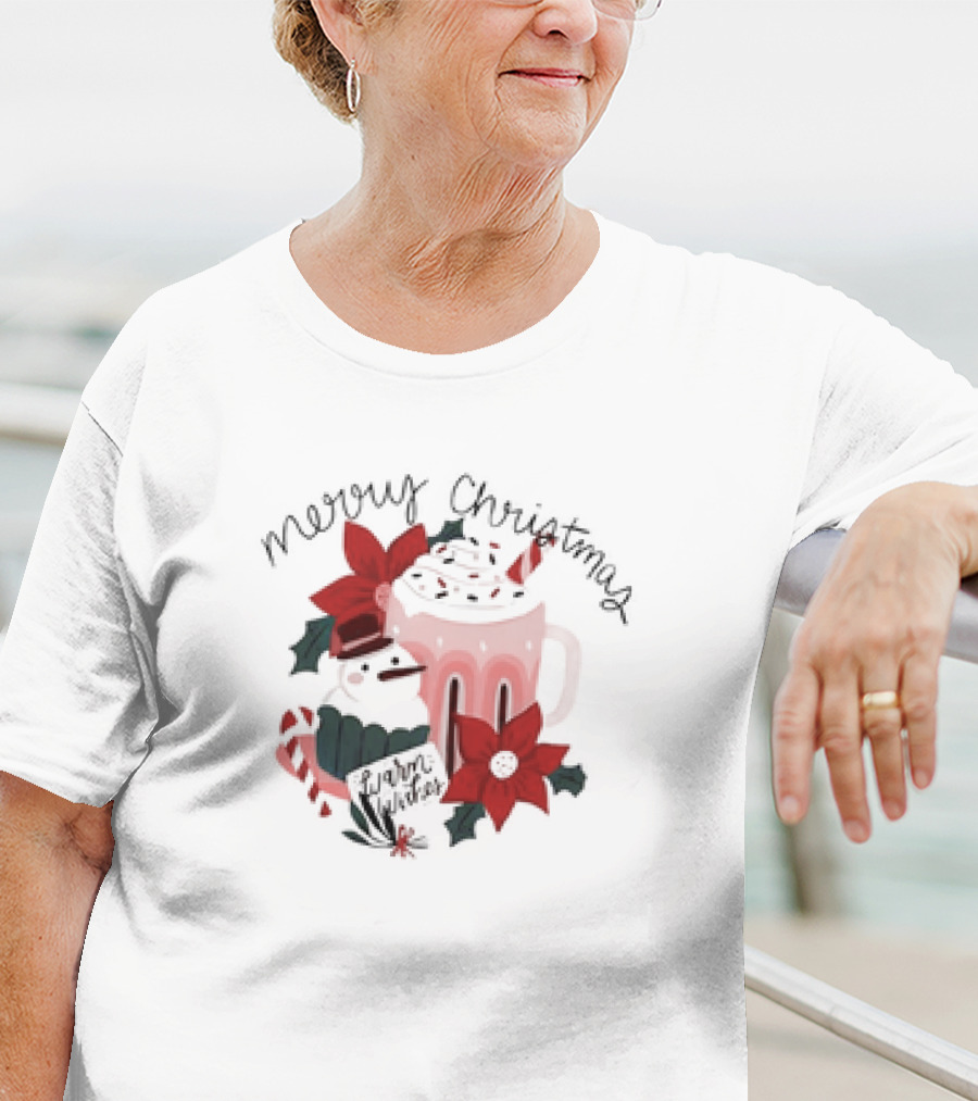 Merry Christmas Warm Wishes Hot Chocolate T-Shirt