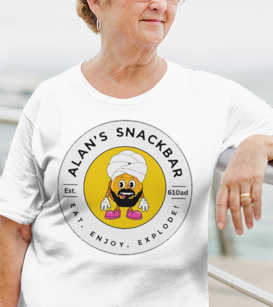 ALAN'S SNACKBAR EST. 610AD EAT, ENJOY, EXPLODE T-Shirt