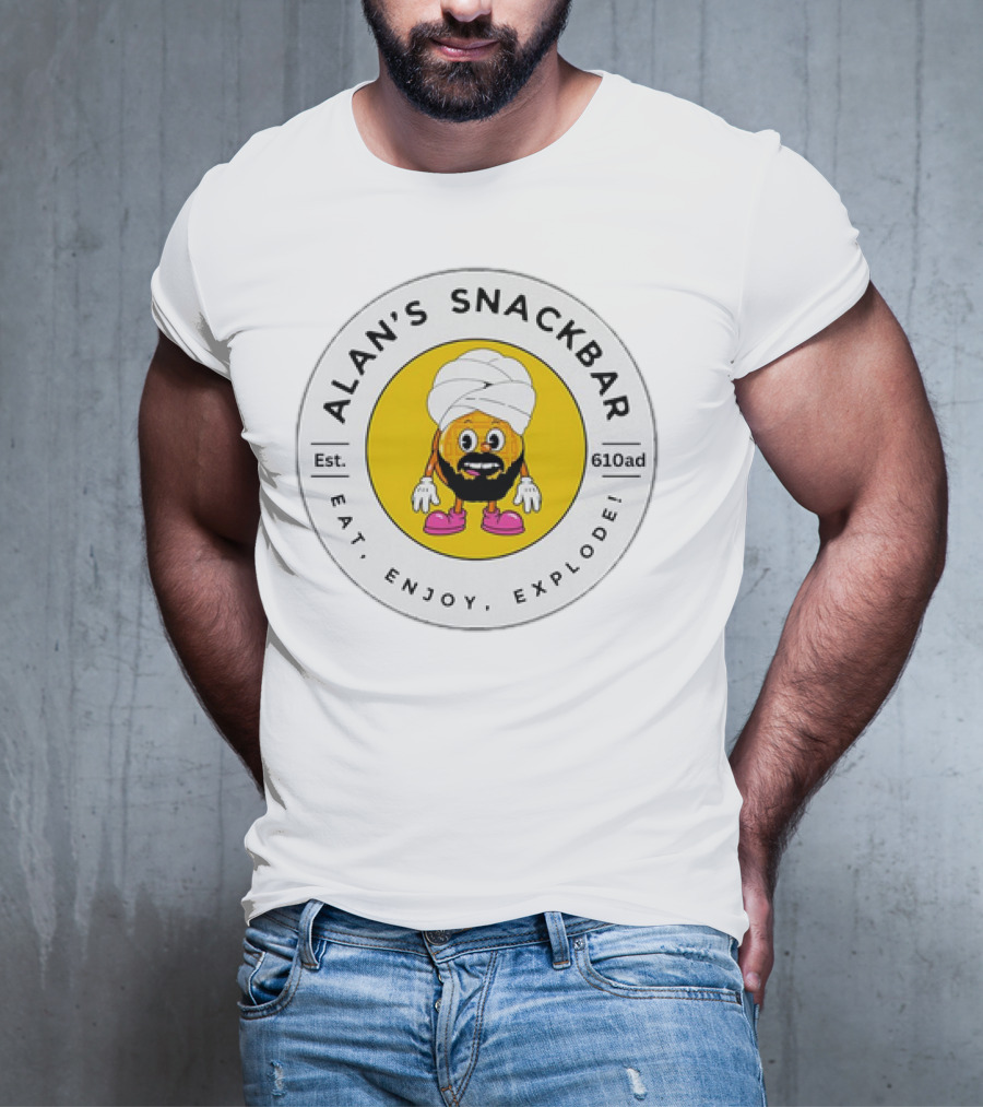 ALAN'S SNACKBAR EST. 610AD EAT, ENJOY, EXPLODE T-Shirt