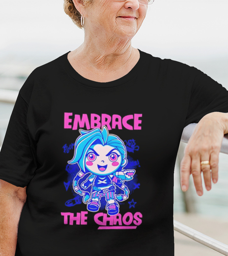 Embrace The Chaos Jinx League Of Legends Arcane Graffiti T-Shirt