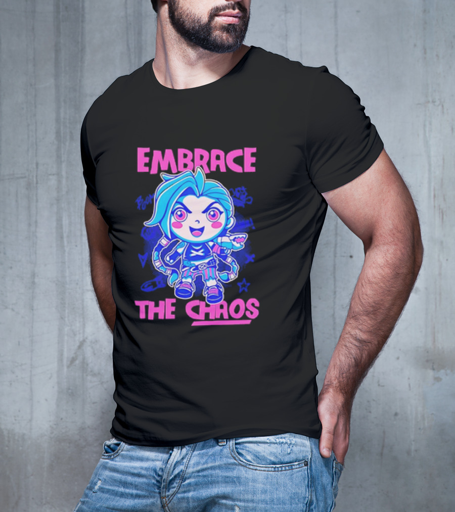 Embrace The Chaos Jinx League Of Legends Arcane Graffiti T-Shirt