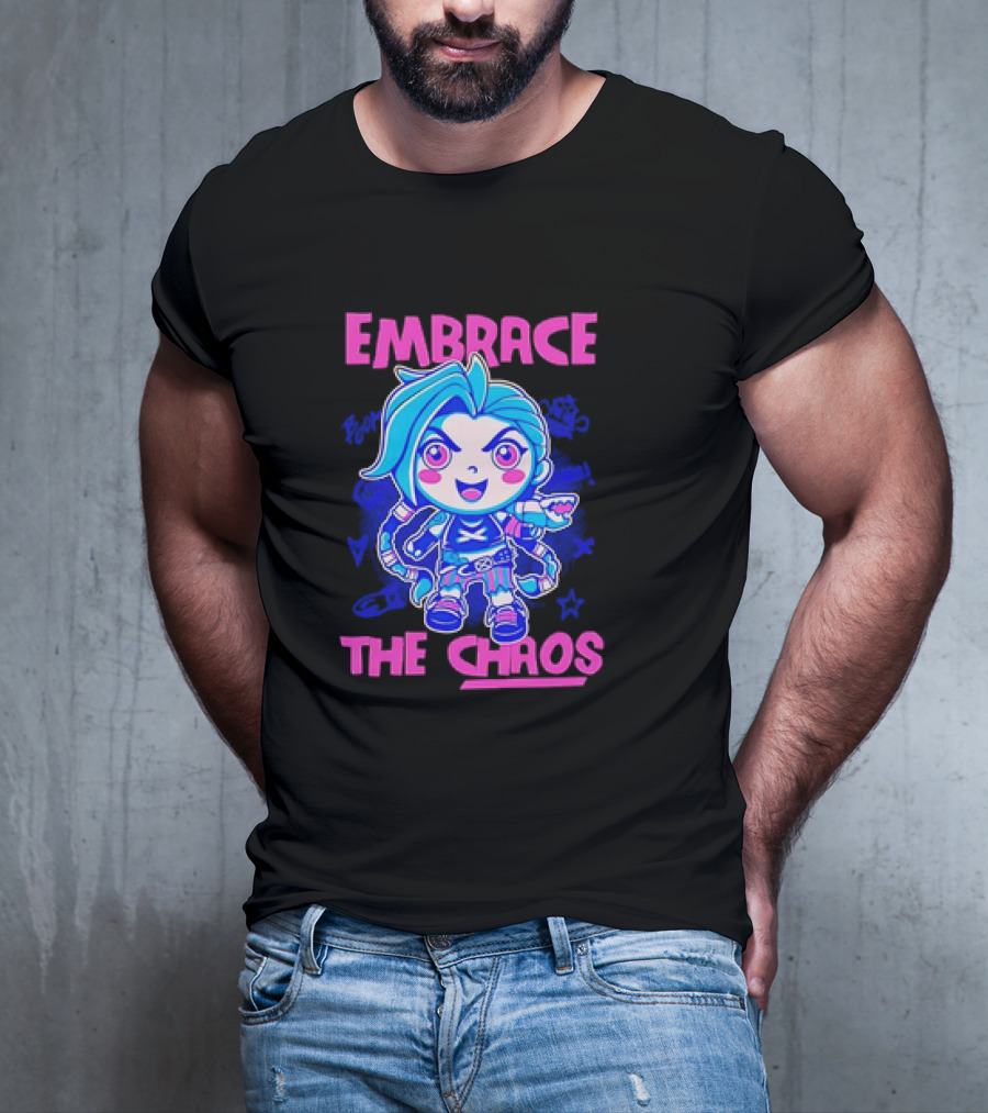 Embrace The Chaos Jinx League Of Legends Arcane Graffiti T-Shirt