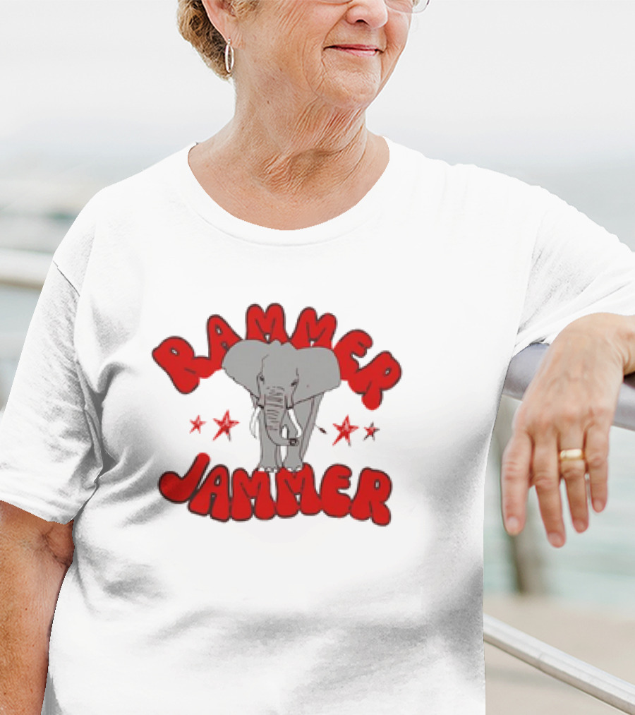 Rammer Jammer Elephant Stars Alabama Football T-Shirt