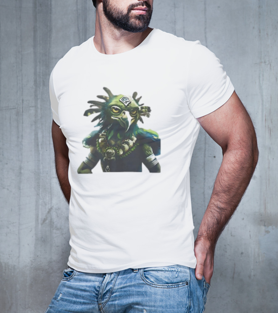 Seattle Seahawks Vintage Mascot Fantasy Bird God T-Shirt