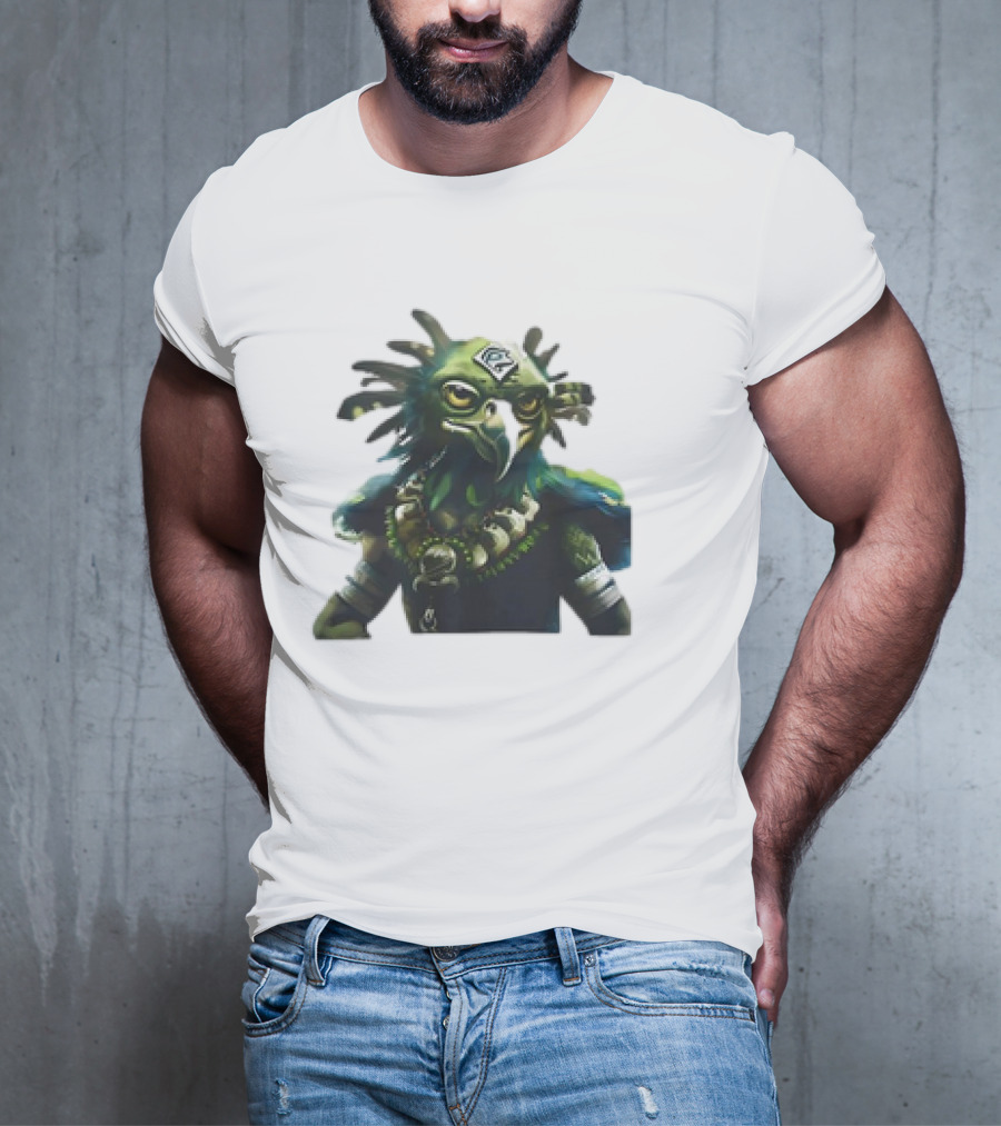 Seattle Seahawks Vintage Mascot Fantasy Bird God T-Shirt