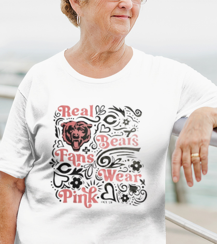 Real Bears Fans Wear Pink Chicago Bear T-Shirt