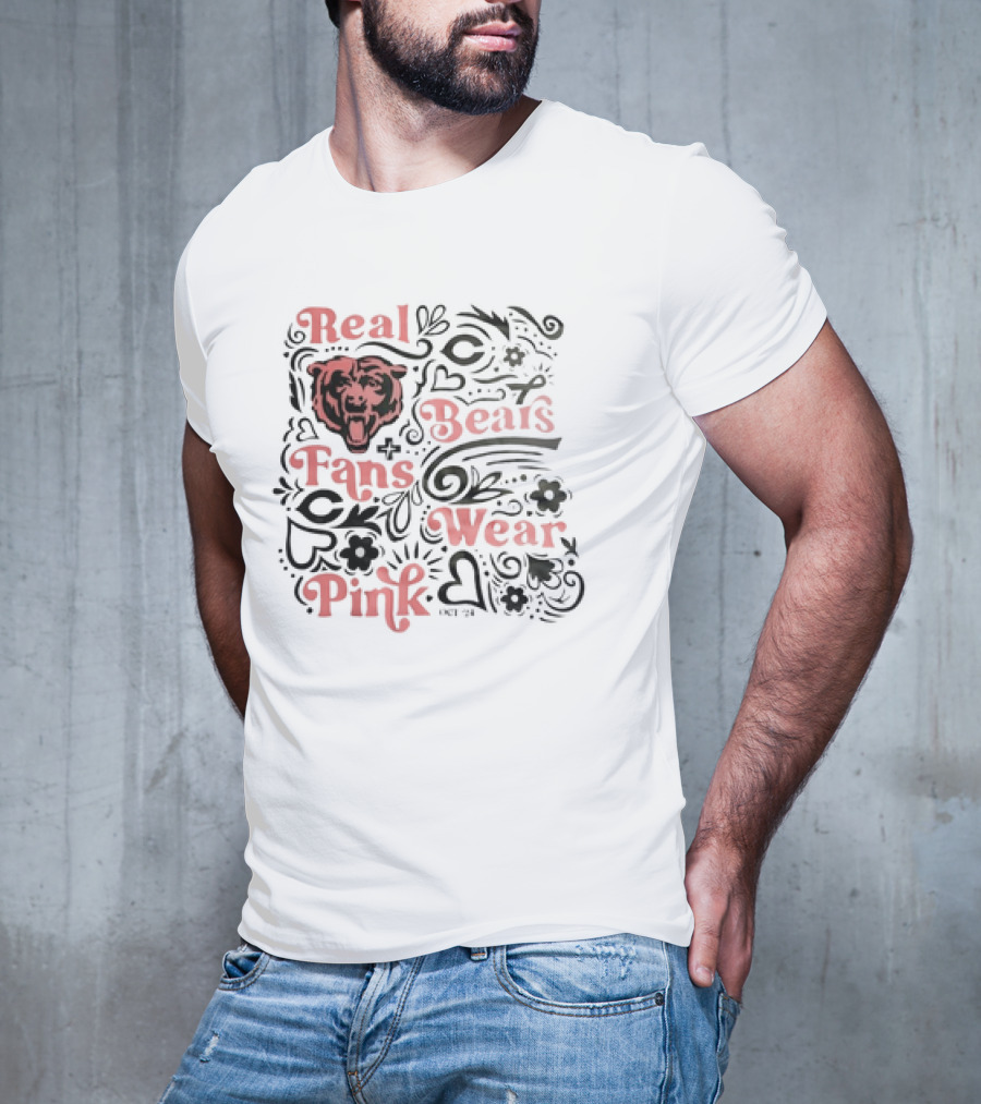 Real Bears Fans Wear Pink Chicago Bear T-Shirt