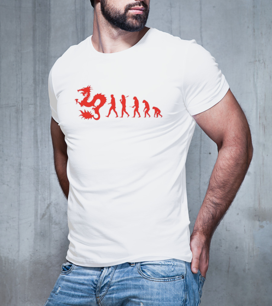 Dean Blunt Evolution With Red Dragon And Human Figures Progression T-Shirt
