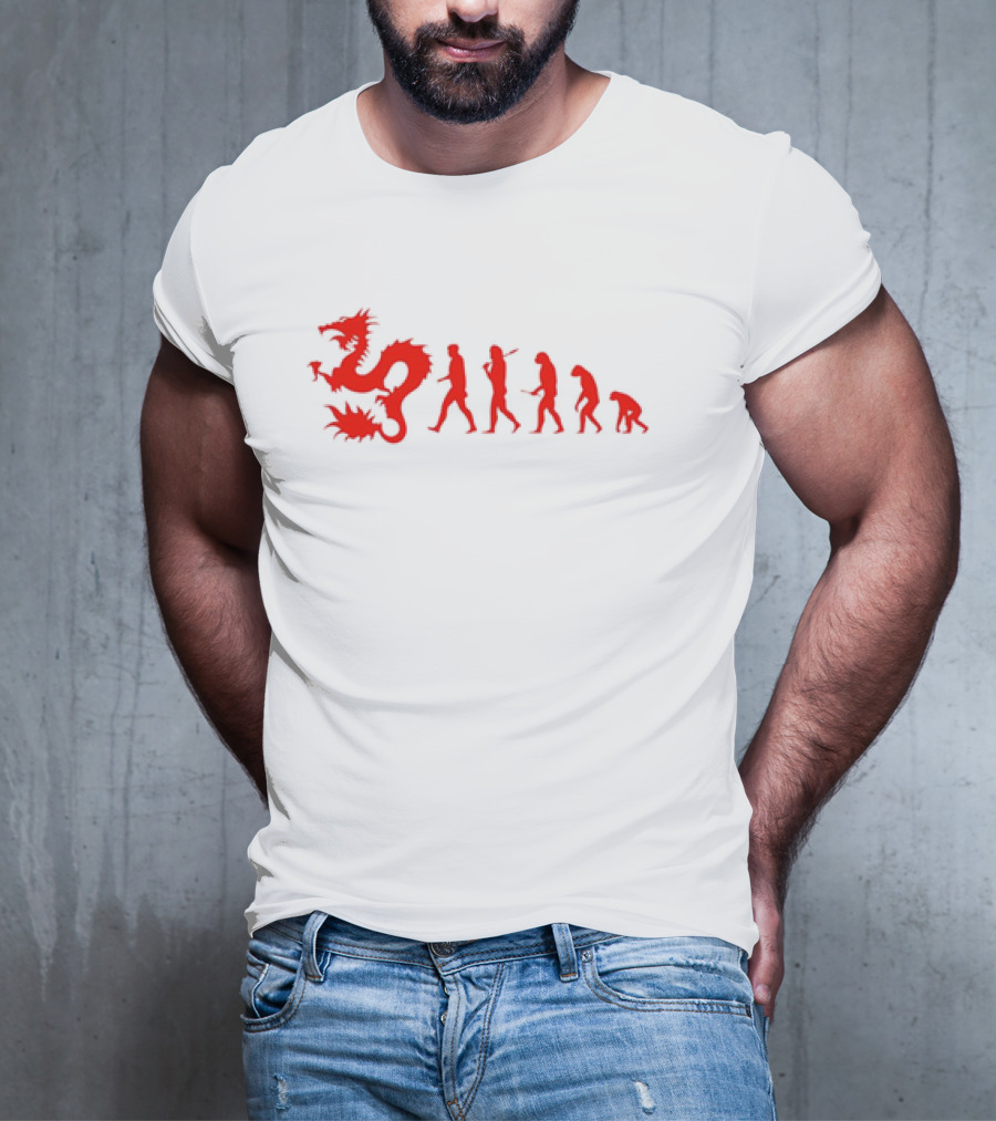 Dean Blunt Evolution With Red Dragon And Human Figures Progression T-Shirt