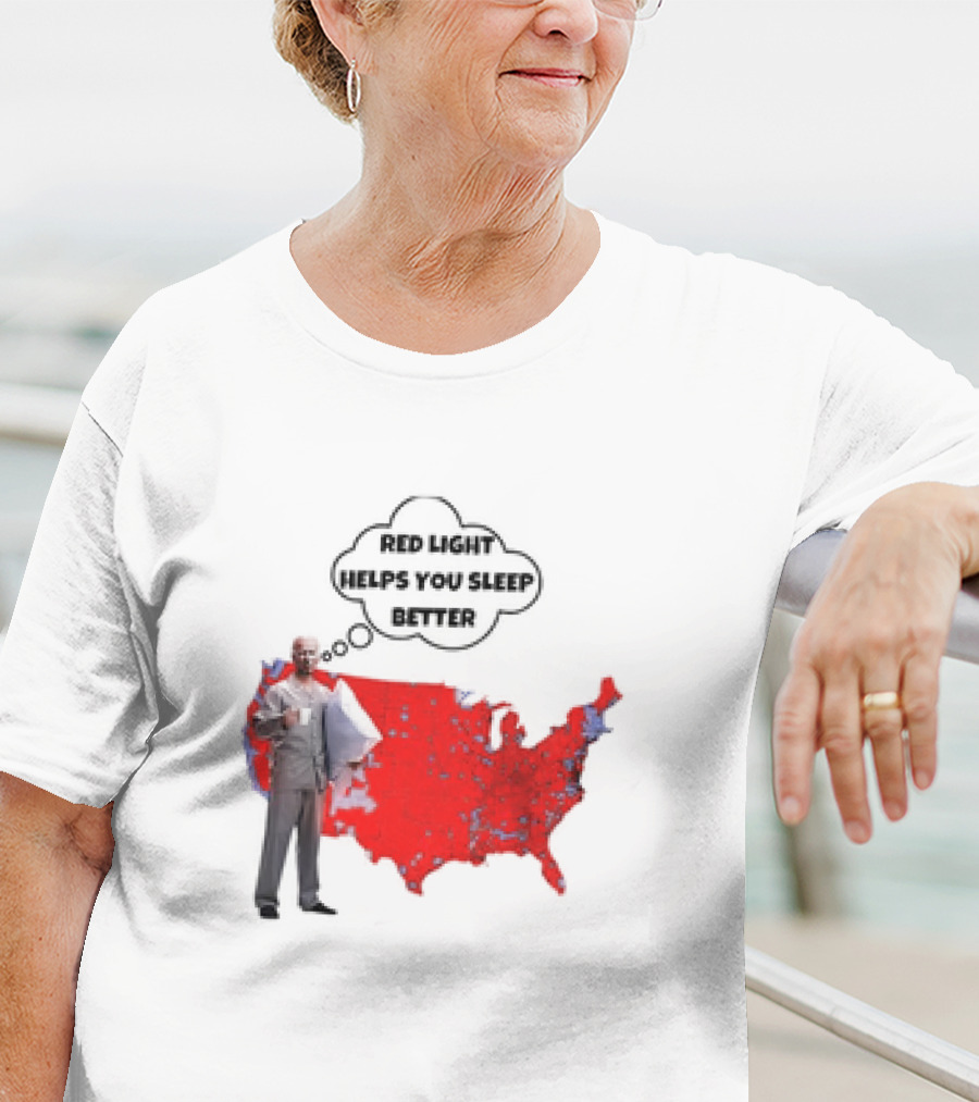 Red Light Helps You Sleep Better USA Map T-Shirt