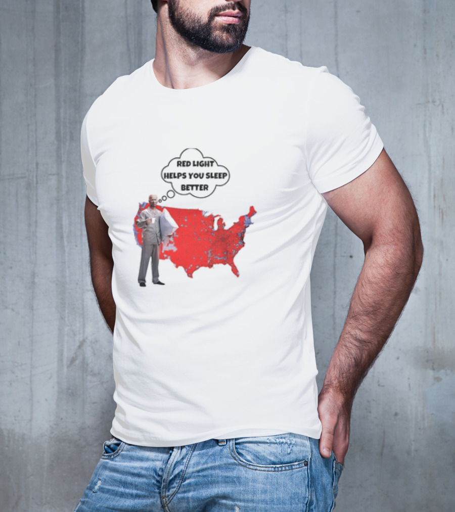 Red Light Helps You Sleep Better USA Map T-Shirt