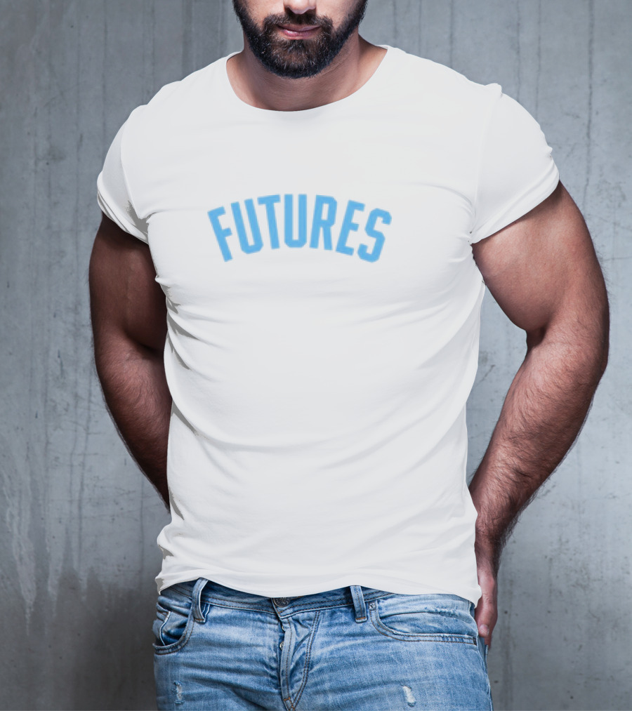 Futures Oxford Pennant Applique Vintage-Inspired Blue Typography T-Shirt