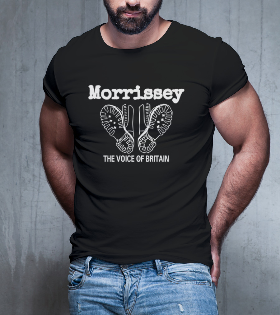 Morrissey The Voice Of Britain Iconic Boot Print T-Shirt