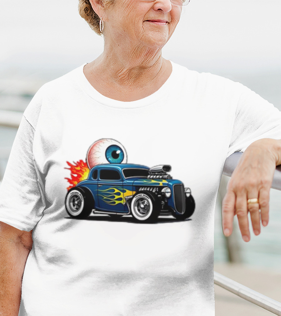 Le Hot Rod D’Eyeba11 Eye-Flame Car T-Shirt