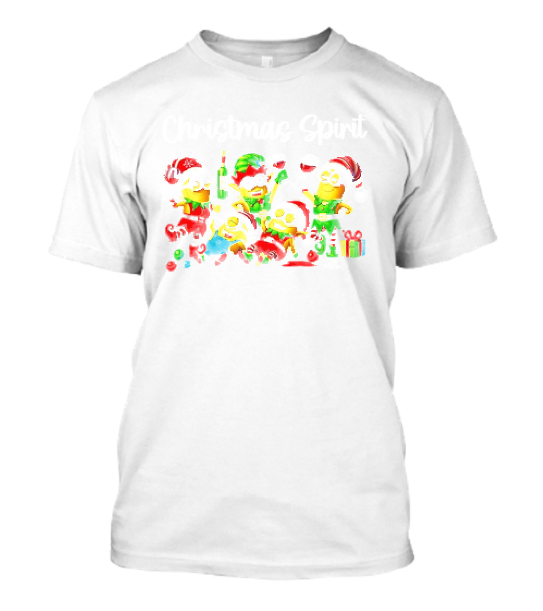 Minion Christmas Merry Celebration With Santa Hats And Wine T-Shirt