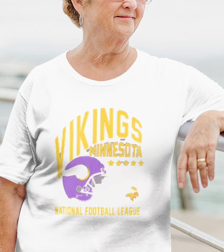 Minnesota Vikings National Football League Helmet Stars T-Shirt