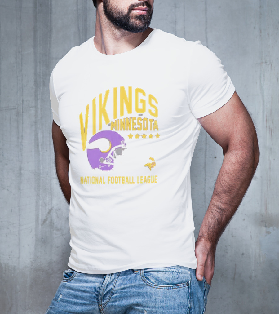 Minnesota Vikings National Football League Helmet Stars T-Shirt