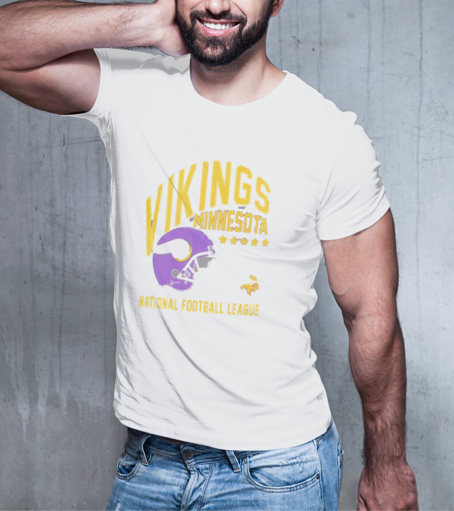Minnesota Vikings National Football League Helmet Stars T-Shirt