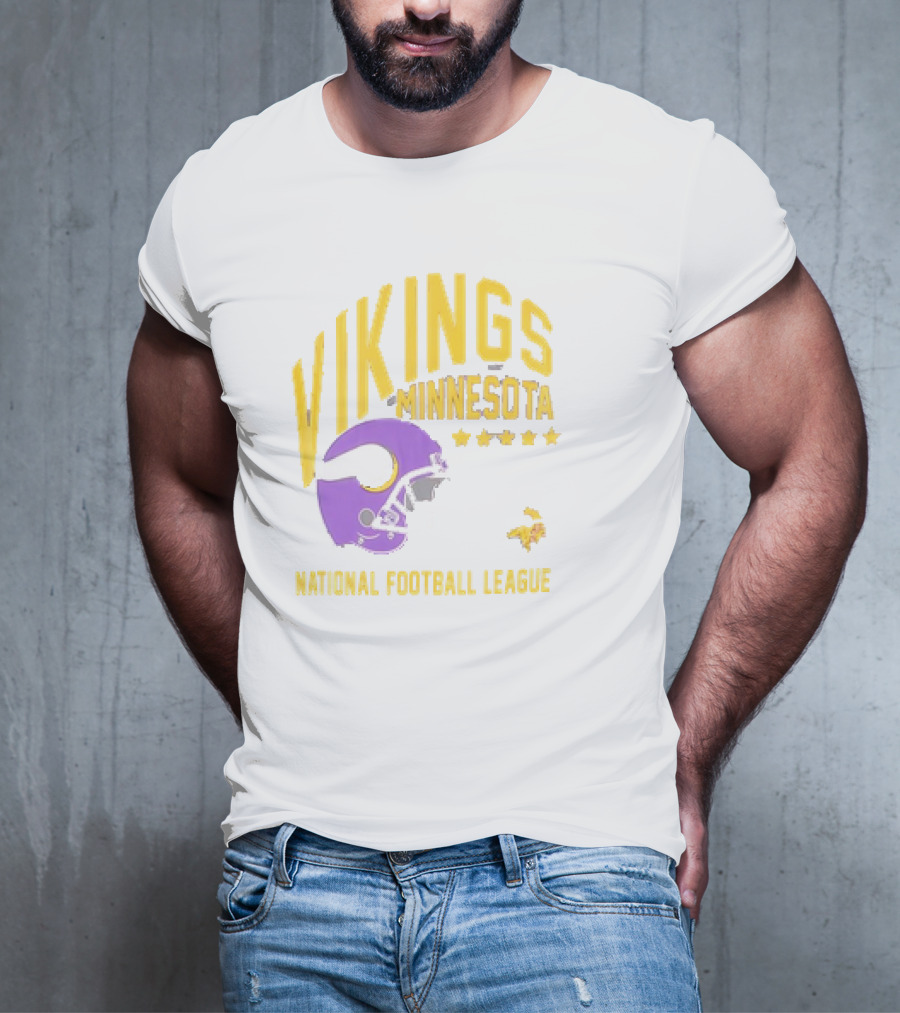 Minnesota Vikings National Football League Helmet Stars T-Shirt